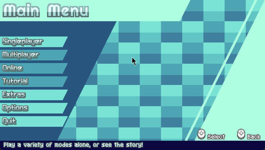 The main menu for my game, Orb Rally.